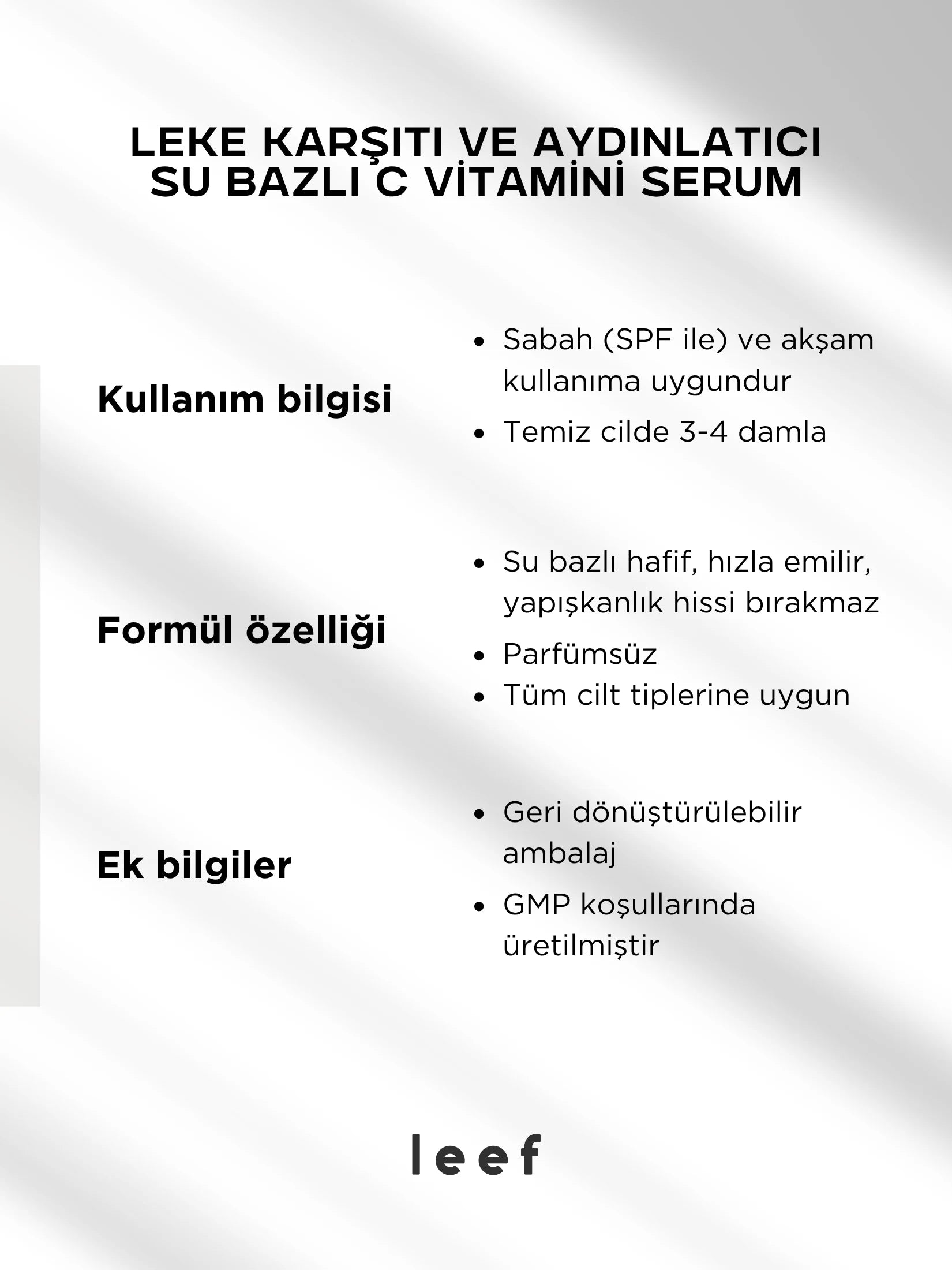 Ferulic C E Serum – Su Bazlı Aydınlatıcı & Antioksidan Bakım