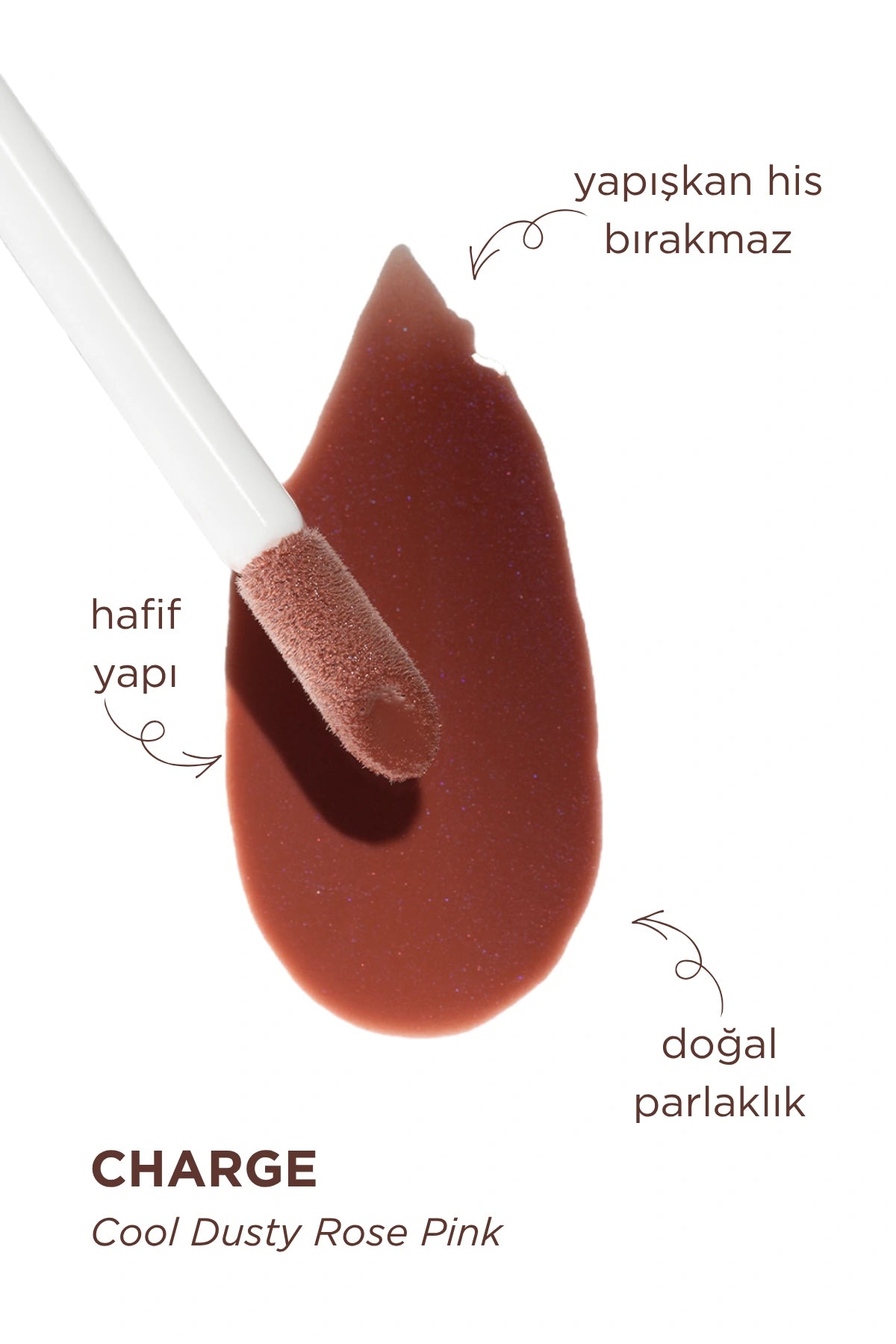Lip Oil Charge Renk Veren Nemlendirici Dudak Yağı - Dusty Rose
