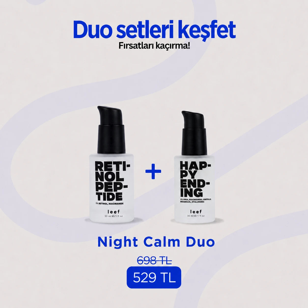 Night Calm Duo Set – Retinol Serum + Happy Ending Nem Destek Serumu